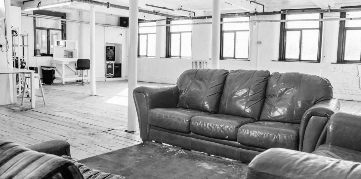 Studio space with natural light, a makeup bay and original features