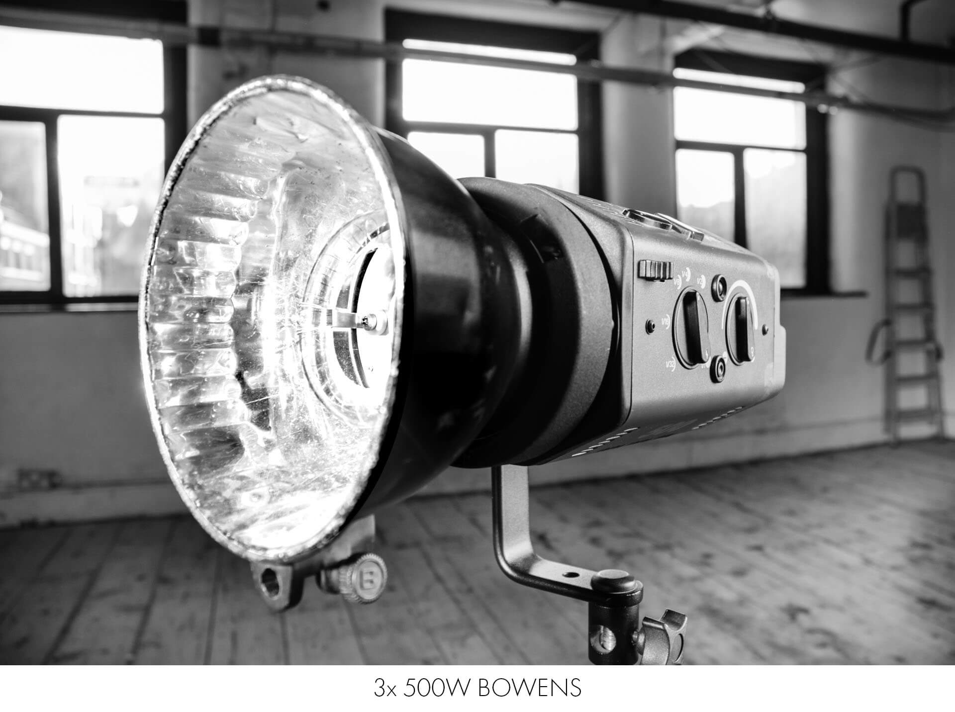 Bowen slash heads included in hire costs at the studio